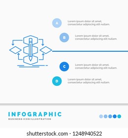 Algorithm, design, method, model, process Infographics Template for Website and Presentation. Line Blue icon infographic style vector illustration