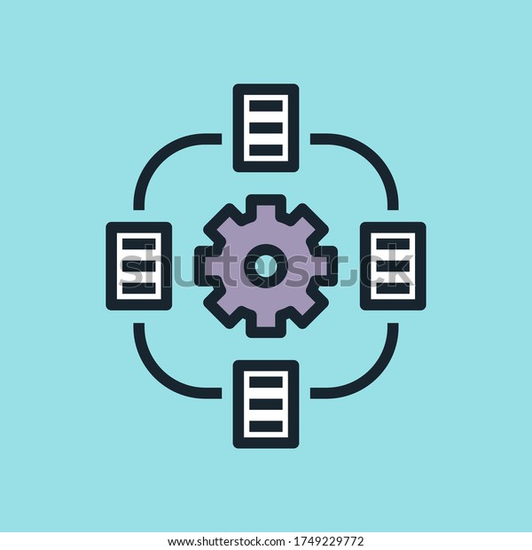 Algorithm Digital Marketing Concept Illustration Flat Stock Vector ...