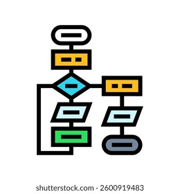 algorithm flowchart ai integration color icon vector. algorithm flowchart ai integration sign. isolated symbol illustration