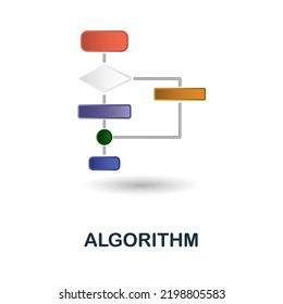 Algorithm icon. 3d illustration from artificial intelligence collection. Creative Algorithm 3d icon for web design, templates, infographics and more