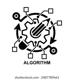 Algorithm icon. Algorithm api software isolated on background vector illustration.