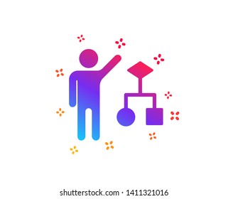 Algorithm icon. Business management sign. Development symbol. Dynamic shapes. Gradient design algorithm icon. Classic style. Vector