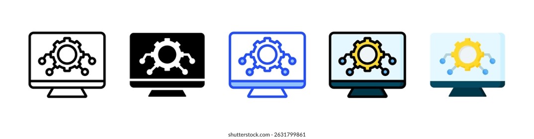 Algorithm Icon Collection With Multiple Styles