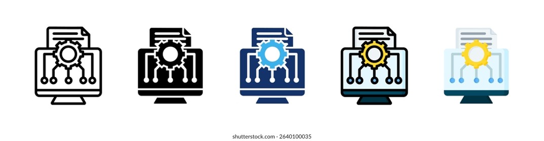Algorithm Icon Collection With Multiple Styles