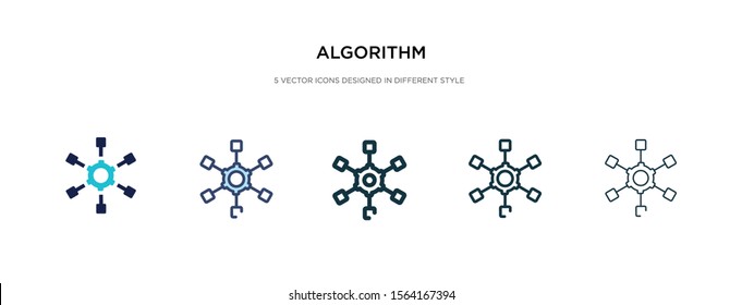 algorithm icon in different style vector illustration. two colored and black algorithm vector icons designed in filled, outline, line and stroke style can be used for web, mobile, ui