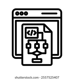 algorithm icon line vector illustration on white background.