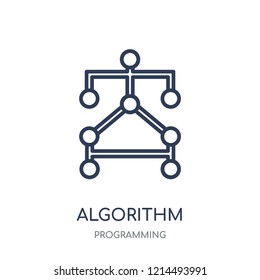 Algorithm icon. Algorithm linear symbol design from Programming collection. Simple outline element vector illustration on white background.