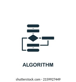 Algorithm icon. Monochrome simple Psychology icon for templates, web design and infographics