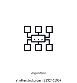 Algorithm icon. Outline style icon design isolated on white background