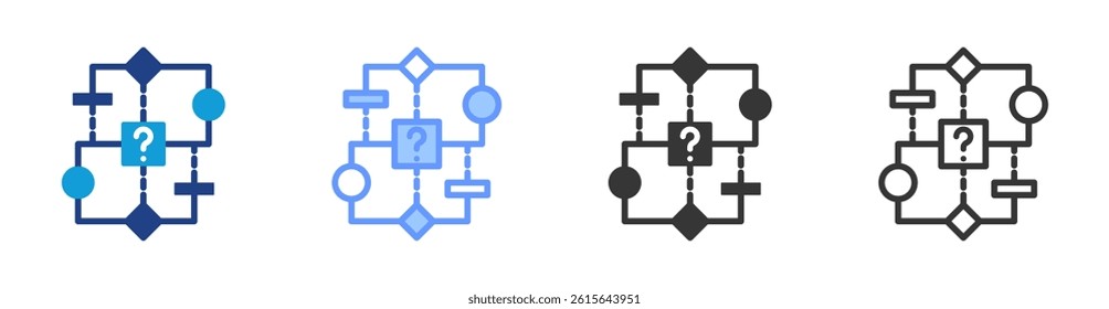 Algorithm icon set multiple style collection