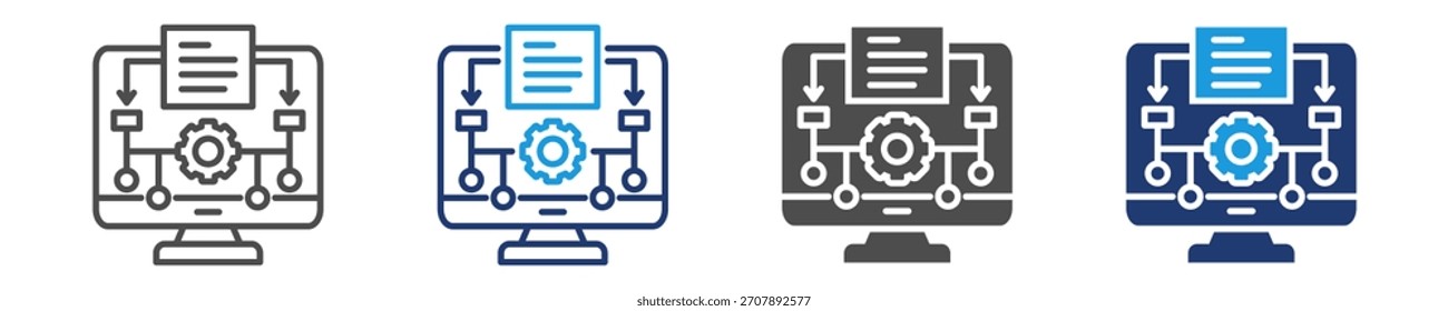 ícone de algoritmo definir vários estilos