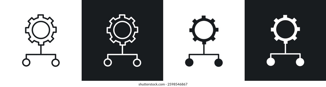 Algorithm icon symbol collection on white background.