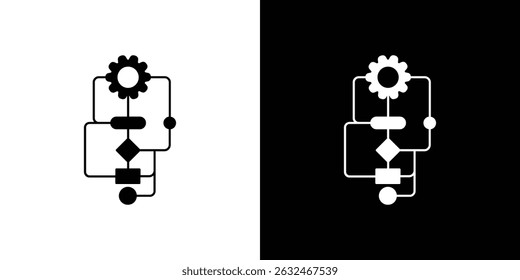 Algorithm icon Vector in flat style. Collection silhouettes