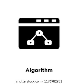 Algorithm icon vector isolated on white background, logo concept of Algorithm sign on transparent background, filled black symbol