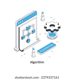 Algorithm isometric stock illustration. EPS File