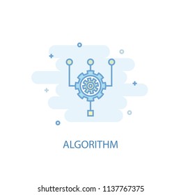 Algorithm line trendy icon. Simple line, colored illustration. Algorithm symbol flat design from Big data set. Can be used for UI/UX