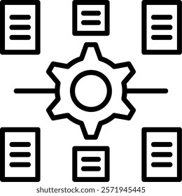 Algorithm Line Vector Icon Design