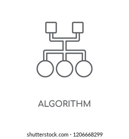Algorithm linear icon. Algorithm concept stroke symbol design. Thin graphic elements vector illustration, outline pattern on a white background, eps 10.