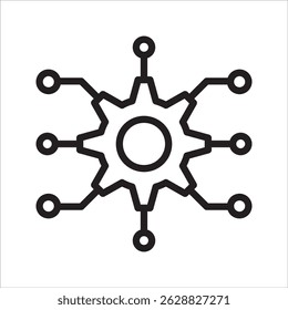 Algorithm Machine Learning simple line icon