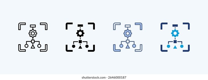 Algorithm Multiple Style Icon Vector Illustration