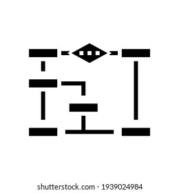 algorithm neural network glyph icon vector. algorithm neural network sign. isolated contour symbol black illustration