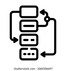 algorithm planning line icon vector. sign. isolated contour symbol black illustration