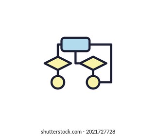 Algorithm premium line icon. Simple high quality pictogram. Modern outline style icons. Stroke vector illustration on a white background. 