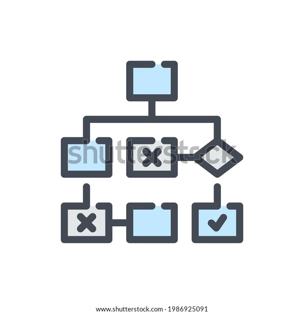 Algorithm Process Color Line Icon Automation Stock Vector (Royalty Free ...