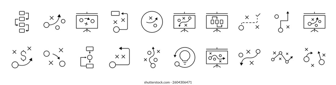 Algorithm, Scheme and Infographics Related Image Collection. Editable Stroke. Perfect for Infographics, Articles, Books, Flyers, Banners