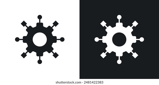 Algorithm vector icon set in black color.
