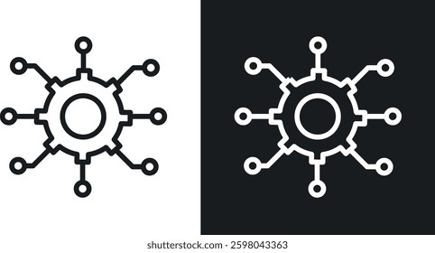 Algorithm vector icon set in black and white color.