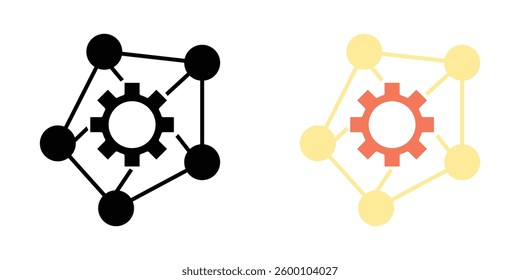 Algorithm web vector icons set