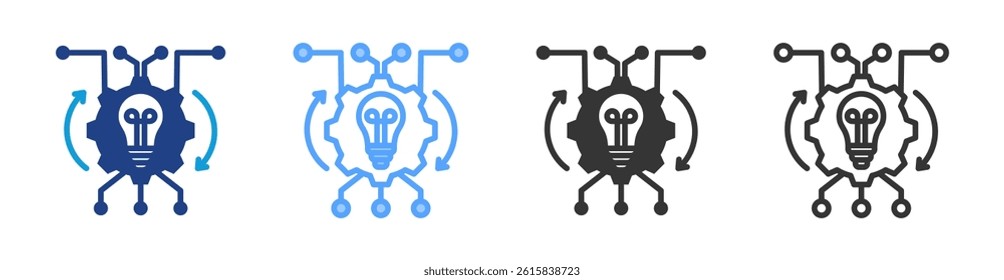 Algorithms icon set multiple style collection