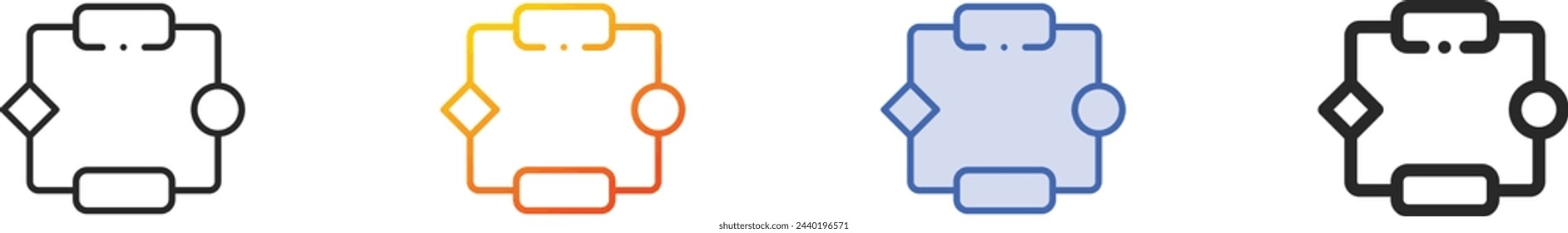 algorithms icon.Thin Linear, Gradient, Blue Stroke and bold Style Design Isolated On White Background