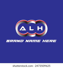 ALH letter logo vector unique attractive creative modern initial design white color on blue color background ALH letter logo icon design

