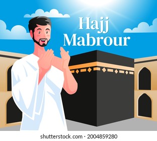 Alhajj mubarak islamic pilgrimage illustration
