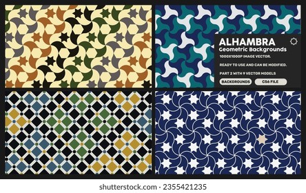Alhambra Art Mosaics Pack Vector  - Part 2 