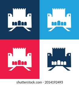 Alhambra blue and red four color minimal icon set