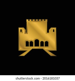 Alhambra gold plated metalic icon or logo vector