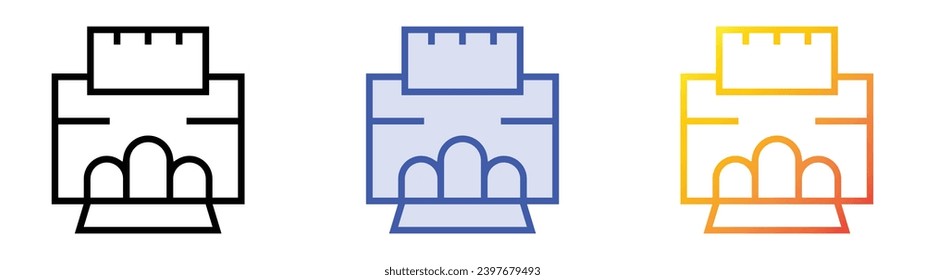 alhambra icon. Linear, Blue Fill and Gradient Style Design Isolated On White Background