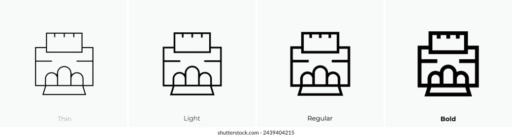 alhambra icon. Thin, Light Regular And Bold style design isolated on white background