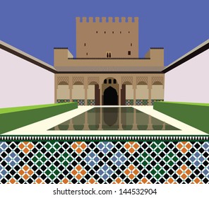 Alhambra with pattern