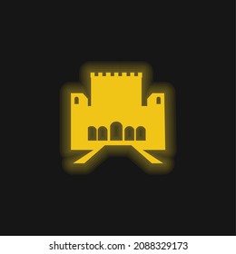 Alhambra yellow glowing neon icon