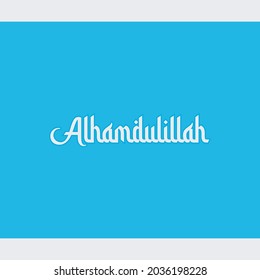 Alhamdulillah religious greetings Arabic style typography text.  Islamic typography poster vector design