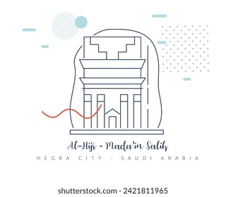 Al-Hijr Madain Saleh - Hegra , Saudi-Arabien - Stockillustration als EPS10-Datei