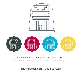 Al-Hijr Madain Saleh - Hegra , Saudi Arabia  - Stock Illustration as EPS 10 File