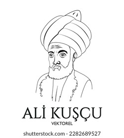 Ali Kuscu is an Astronomer, Mathematician, Physicist, Philosopher and Linguist Sketch Black and White
