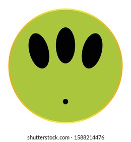 An alian smile face button isolated on a white background