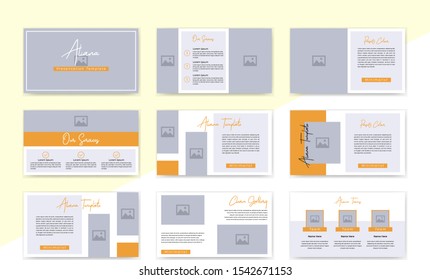 Aliana Presentation template for businesses and companies. tempate with a simple, minimalist and elegant orange design.