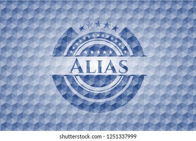 Alias blue hexagon badge.